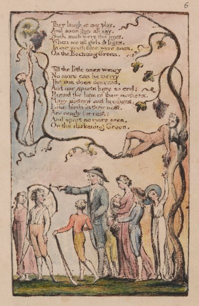 Songs of Innocence and of Experience, Plate 6, The Ecchoing Green (Bentley 7) by William Blake